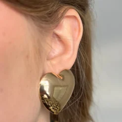 Winther Studio Big Heart Ørestikker Guld Outlet
