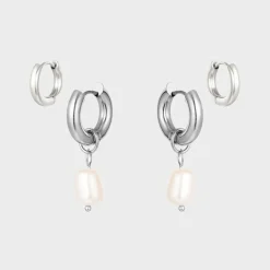 Winther Studio Chunky Hoop Mix Sølv