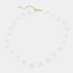 Winther Studio Flower Bead Halskæde Blå Discount