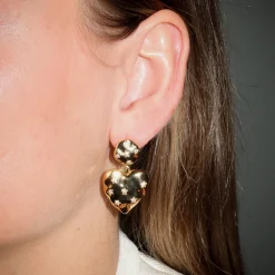 Winther Studio Heart Stone Øreringe Guld