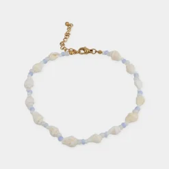 Winther Studio Ocean Shell Ankelkæde hvid/blå Clearance