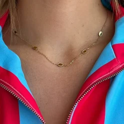 Winther Studio Plate Charm Halskæde Guld Discount