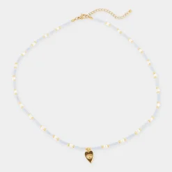 Winther Studio Thalassa Heart Halskæde blå/hvid/guld Outlet