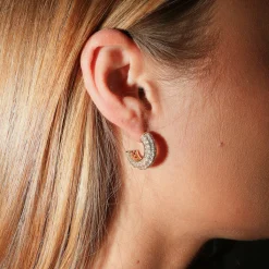 Winther Studio Wide Stone Hoops - Pre-Order Guld Sale